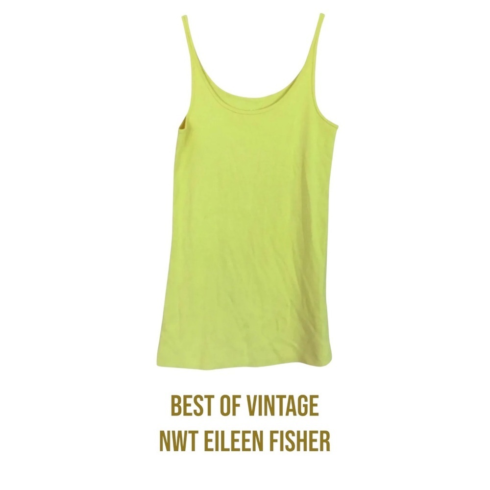 $128 Eileen Fisher VINTAGE Tank Organic Cotton Petite Medium P10 P12 Baby Rib